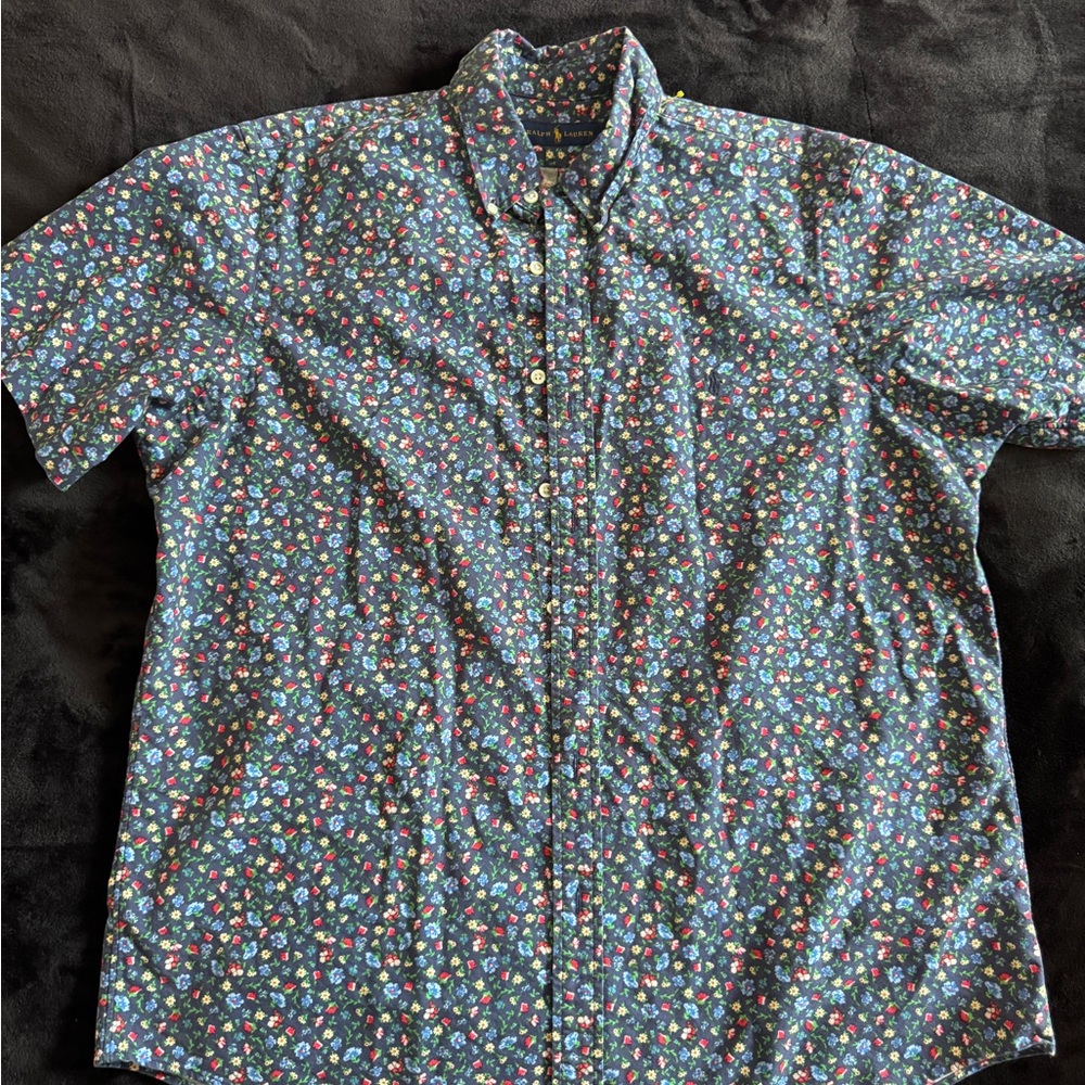 Polo Ralph Lauren Men's Button-Up Floral Shirt - Blue